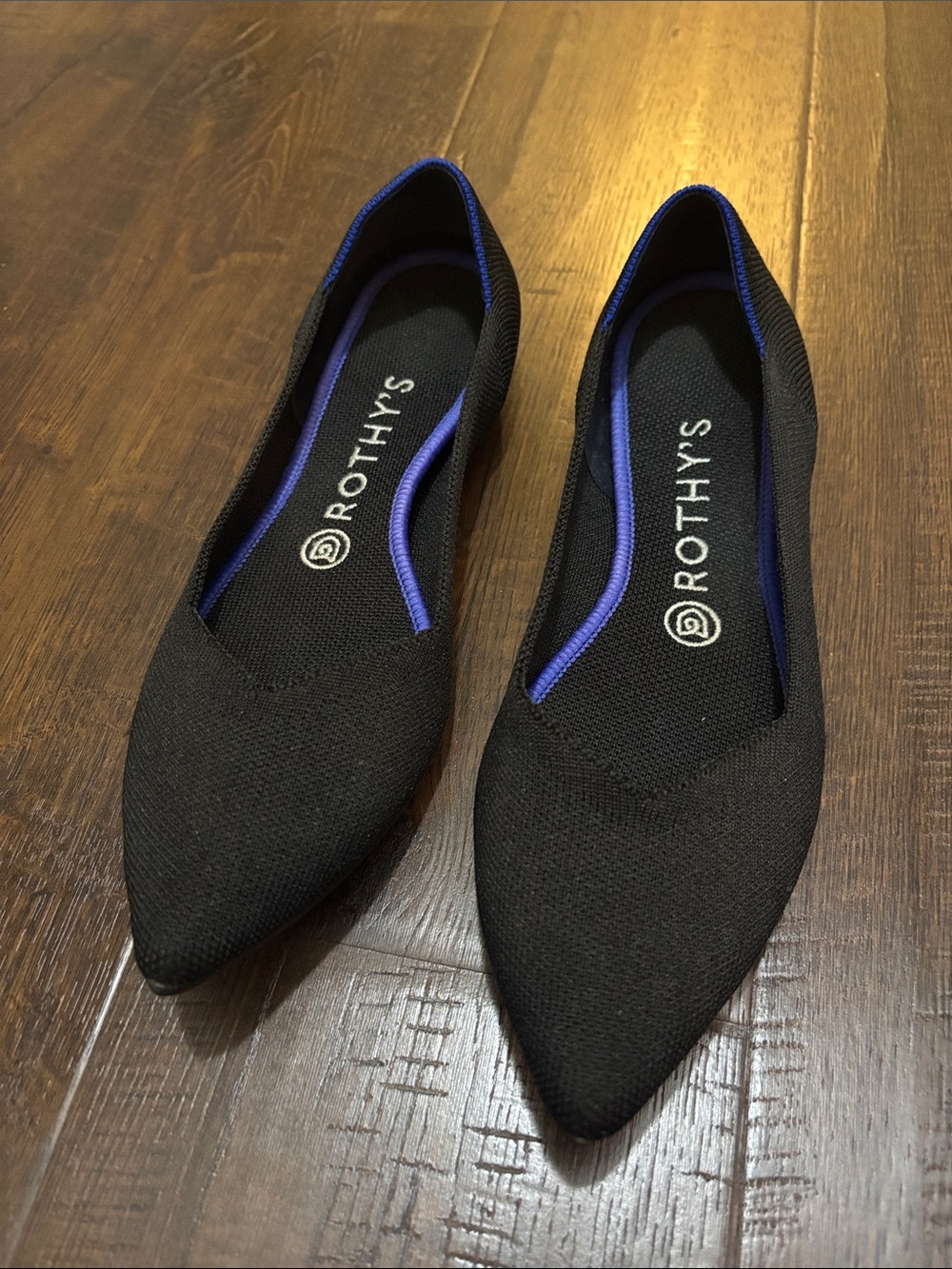 Rothy's Black Pointed Knit Flats - Picture 2 of 4